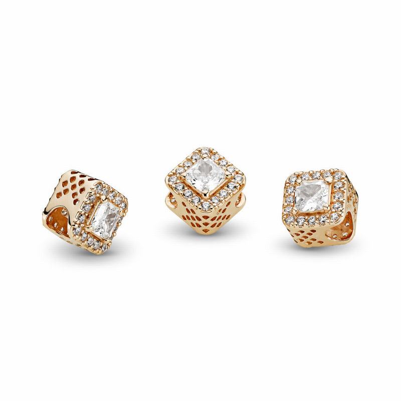 Pandora Geometric Radiance Charm - Yellow Gold 14 K/Cubic Zirconia - Canada | YP9278AU